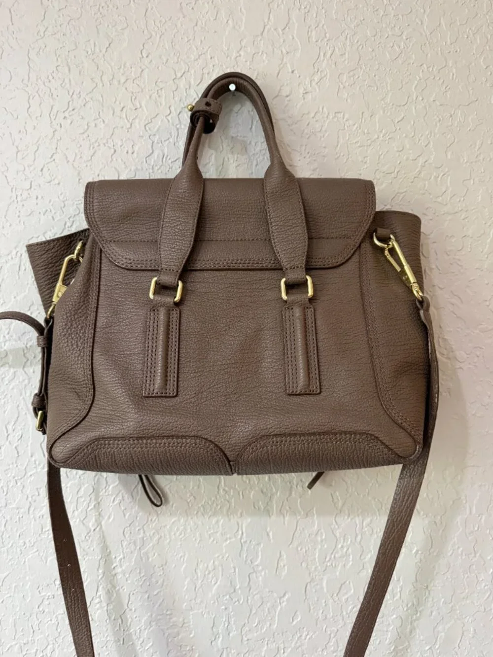 3.1 Phillip Lim Large Satchel – Taupe Leather | Gold Hardware